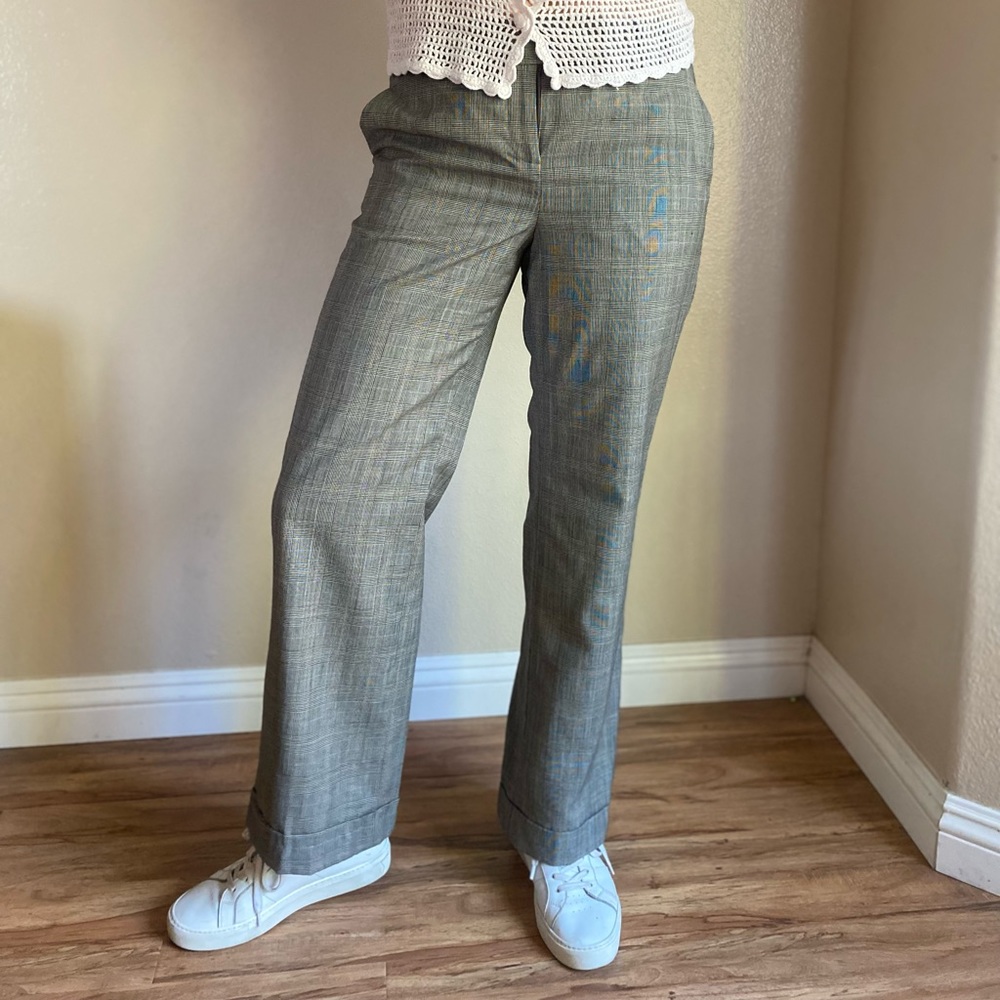Plaid wide leg trousers